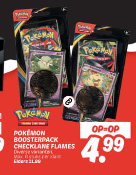 Pokémon Boosterpack Checklane Flames voor €4,99 bij de Dekamarkt