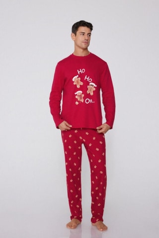 Pijama Largo de Algodón Grueso Parche Gingerbread por 9€