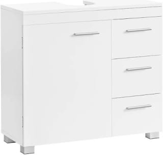 Mueble bajo lavabo Vasagle blanco 70 cm con 3 cajones por 47,10€