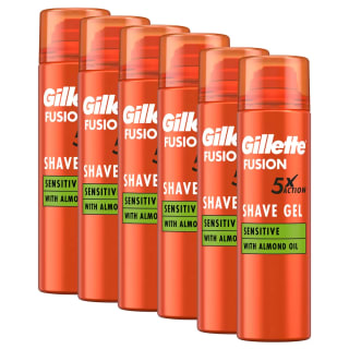 Gillette Fusion5 Ultra Sensitive Men's Shaving Gel, 6 x 200ml - in store price