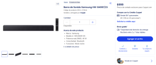 Barra de Sonido Samsung HW-B400F 40W por $999 | Oferta Coppel