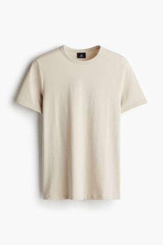 T-shirt Slim Fit 100% coton beige à 2,99€ chez H&M