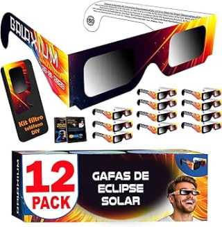 Pack de 12 gafas para el eclipse Solar Homologadas ISO por 9.97€