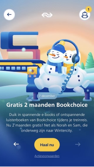 2 maanden gratis bookchoice via de NS Wintercity