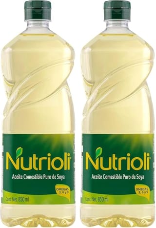 Nutrioli Aceite Puro de Soya 850ml x2 por $75 | Amazon