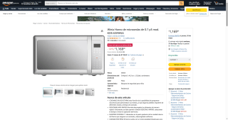 Winia Horno de Microondas KOS-63MHSA por $1,169 | Descuento Amazon