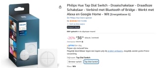 Philips Hue Tap dial switch - draaischakelaar - voor €36,95 bij Amazon