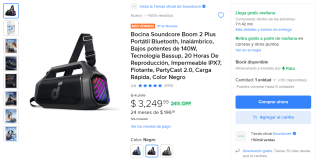 Bocina Soundcore Boom 2 Plus por $2,640 | Mercado Libre (Inbursa)