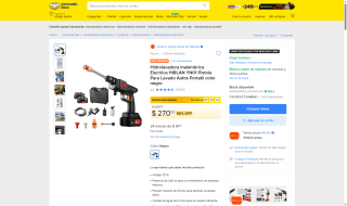 Hidrolavadora Inalámbrica 200W por $271 | Mercado Libre