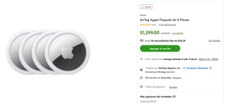 AirTag Apple Paquete de 4 Piezas por $1,099 | Bodega Aurrera
