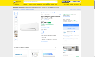 Minisplit Midea Ecoxpress 12k BTU por $3,911 | Mercado Libre (MP)