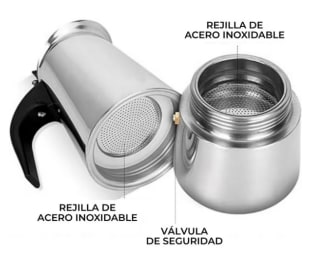 Cafetera Italiana Espresso 6 Tzs 300ml Acero Inoxidable Impoplanet $8.990 MundoLider
