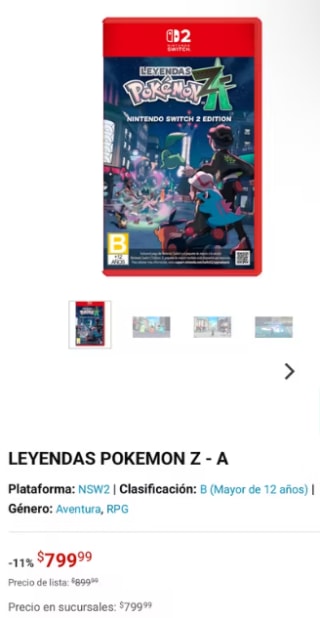 Pokémon Legends Z-A para NS2 por $800 | Game Planet