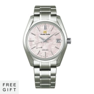 Grand Seiko Heritage Shunbun Cherry Blossom Titanium Spring Drive Watch + Code