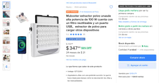 Extractor de polvo de uñas 100W por $348 | Mercado Libre