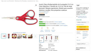 Scotch Tijera Multipropósito 6 pulgadas por $22 en Amazon