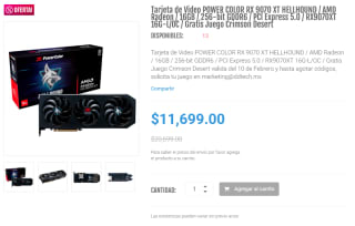 Tarjeta POWER COLOR RX 9070 XT HELLHOUND 16GB por $11,699 | DDTech