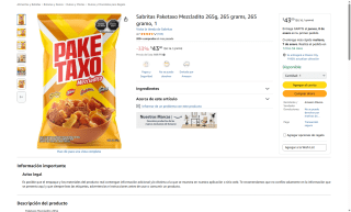 Sabritas Paketaxo Mezcladito 265g por $43 | Amazon
