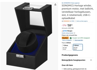 SONGMICS - Horloge Doos - Horlogewinder voor €31,19 bij Amazon
