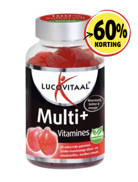 60% korting op multivitamines bij Lucovitaal