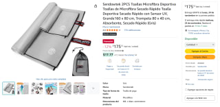 Toalla Deportiva Sendowtek 80x40cm por $175 | Amazon