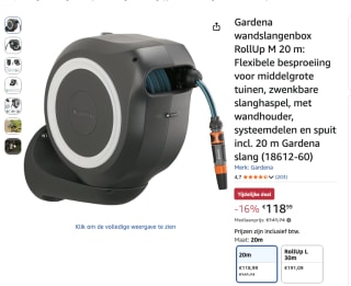 Gardena wandslangenbox RollUp M 20 m voor 118,99 euro