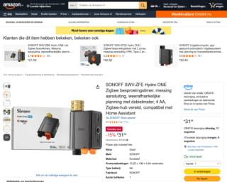 SONOFF SWV-ZFE Hydro ONE Zigbee besproeiingstimer voor €31,89 bij Amazon