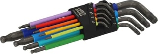 Bahco C1997LM/9P 9 Piece Metric Long Ball End Coloured Hexagon Allen Key Set 1.5-10m