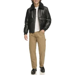 Chaqueta Tommy Hilfiger de Piel Sintética Tipo Bomber Negra para Hombre por $33.990
