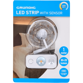 Grundig ledstrip met sensor 1 meter voor €4,99 bij de Action