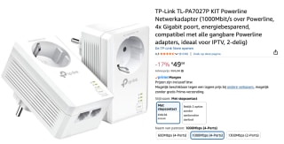 TP-Link Gigabit Powerline Starter Kit (TL-PA7027P KIT) voor €49,58 bij Amazon