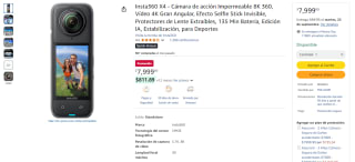 Cámara Insta360 X4 8K 360 por $7,999 | Oferta Amazon