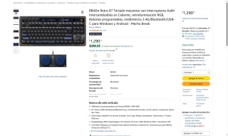 Teclado 8BitDo Retro 87 por $1,291 | Oferta Amazon