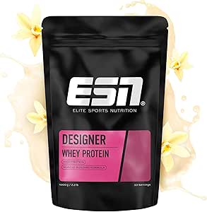 ESN Designer Whey Protein, Chocolate, fresa o Vainilla 1 kg por 21.50€