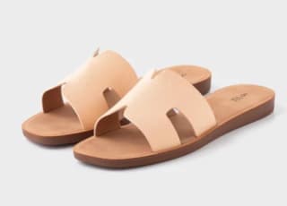 Sandalias planas sin cierre de mujer TEX color beige natural por 7.99€