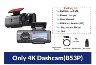 Dashcam, 4K+1080P WiFi voor €34,19 dmv code bij Aliexpress