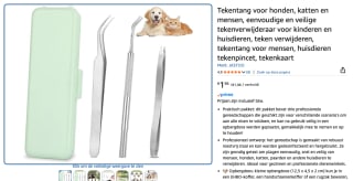 tekenpincet voor huisdieren voor €1,96 bij Amazon