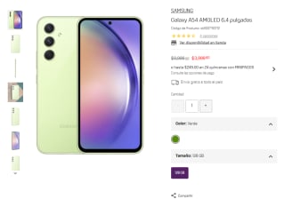 Samsung Galaxy A54 128GB por $4,000 | Oferta Suburbia