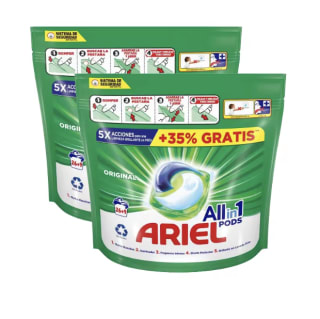 ARIEL All-in-1 Detergente 2 Cajas 26+9 Pods Total 70 Lavados por 14.51€