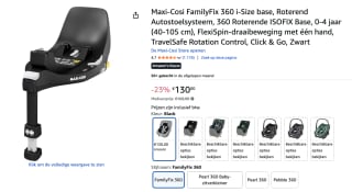Isofixbase Maxi-Cosi FamilyFix 360° voor €130 bij Amazon