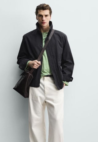Veste Parka Zara 100% Coton, Marine foncé à 15,99€