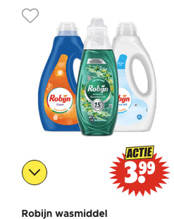 Alle Robijn wasmiddel voor €3,99 bij Dirk
