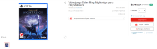 Elden Ring Nightreign para PlayStation 5 por $379 en Sanborns