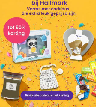 50% korting op geselecteerde cadeaus bij Hallmark