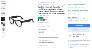 RayBan Meta Gen 2 Wayfarer por $6,126 | Oferta Mercado Libre