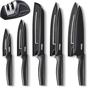 Knife Set, 5 Pieces Kitchen Knives Set with Healthy Anti-Rust Coating