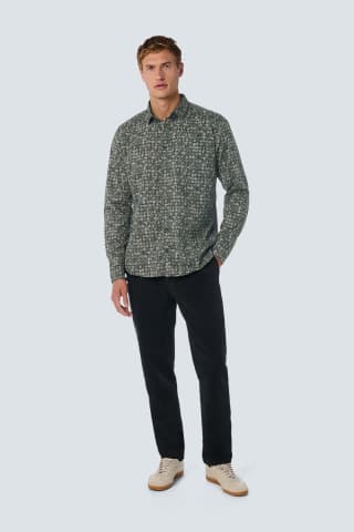 No Excess SHIRT STRETCH ALLOVER PRINTED DARK GREEN voor €10,99 bij Otrium