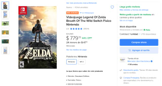 Legend Of Zelda Breath Of The Wild por $779 | Oferta Mercado Libre