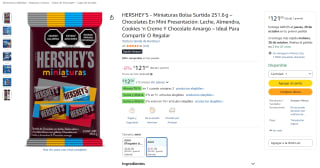 HERSHEY’S Miniaturas Bolsa Surtida 251.6g por $78 en Amazon