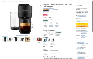 Nespresso Vertuo Pop Black + Café Regalo por $1,924 | Oferta Amazon